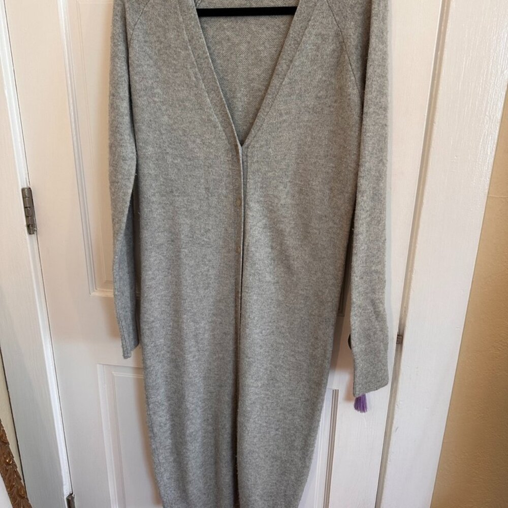 T by Alexander Wang Gray Wool-Cashmere Long Duster – Size M
